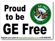 Get a sign to indicate that your property has to remain GE-FREE
